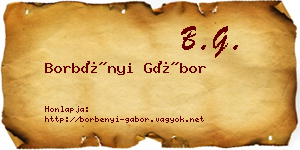 Borbényi Gábor névjegykártya